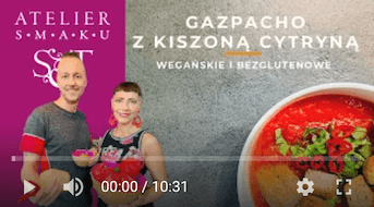 396YT 396. Gazpacho z kiszoną cytryną   bezglutenowa kuchnia wegańska | Atelier Smaku